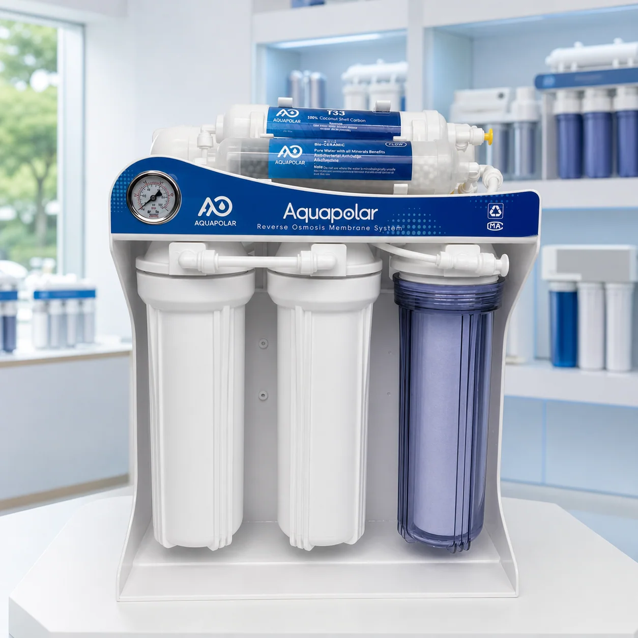 AQUAPOLAR RO Machine 400GPD commercial scene 4