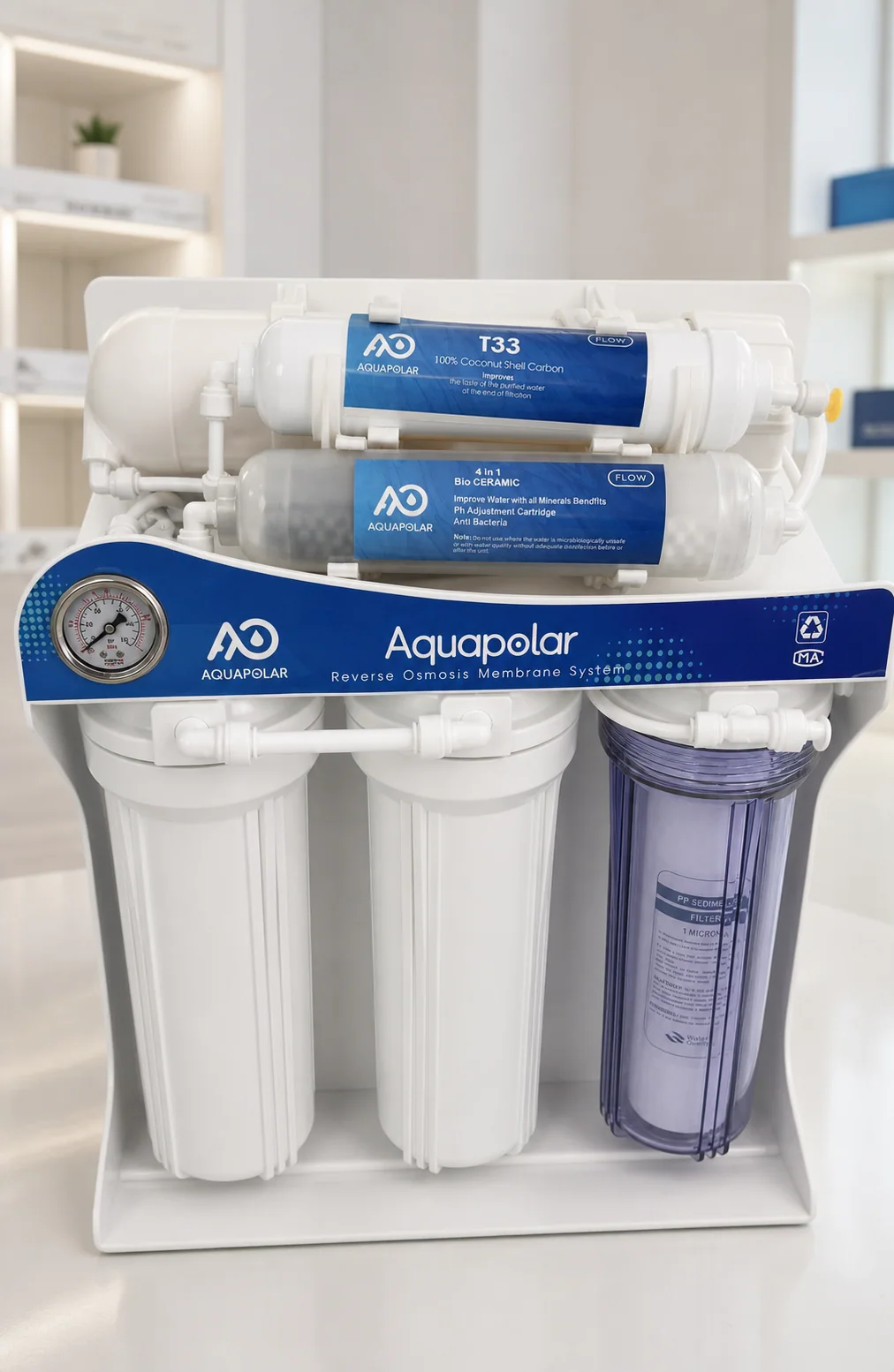 AQUAPOLAR RO Machine 400GPD filter service view 3