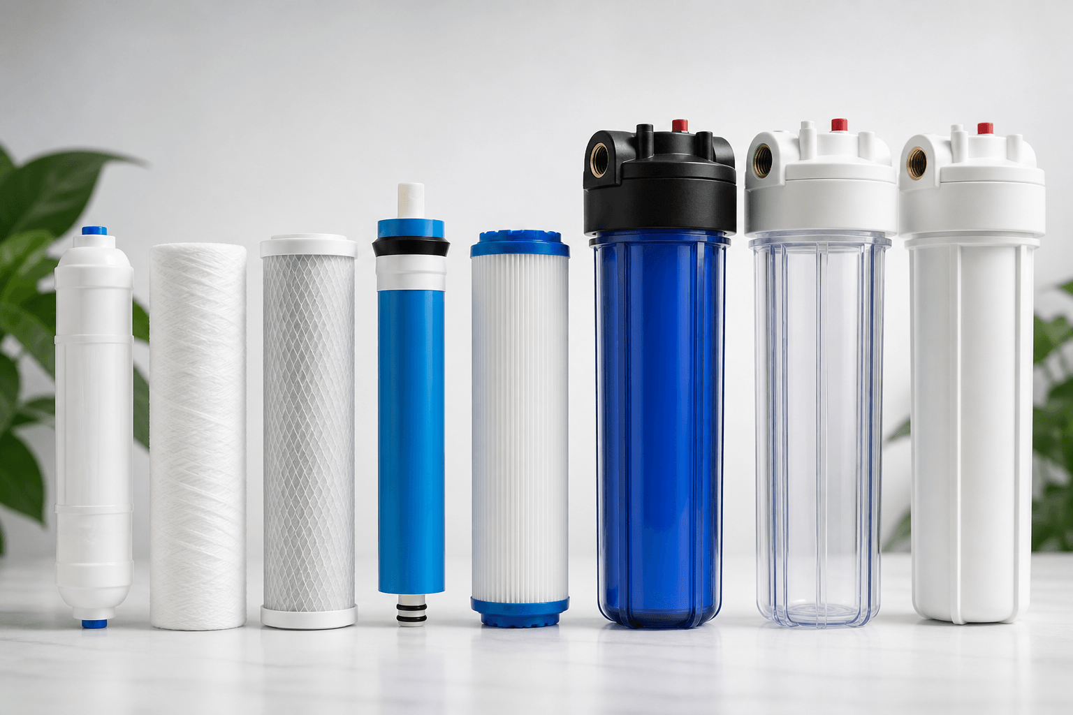 Clean RO filter cartridges and housings