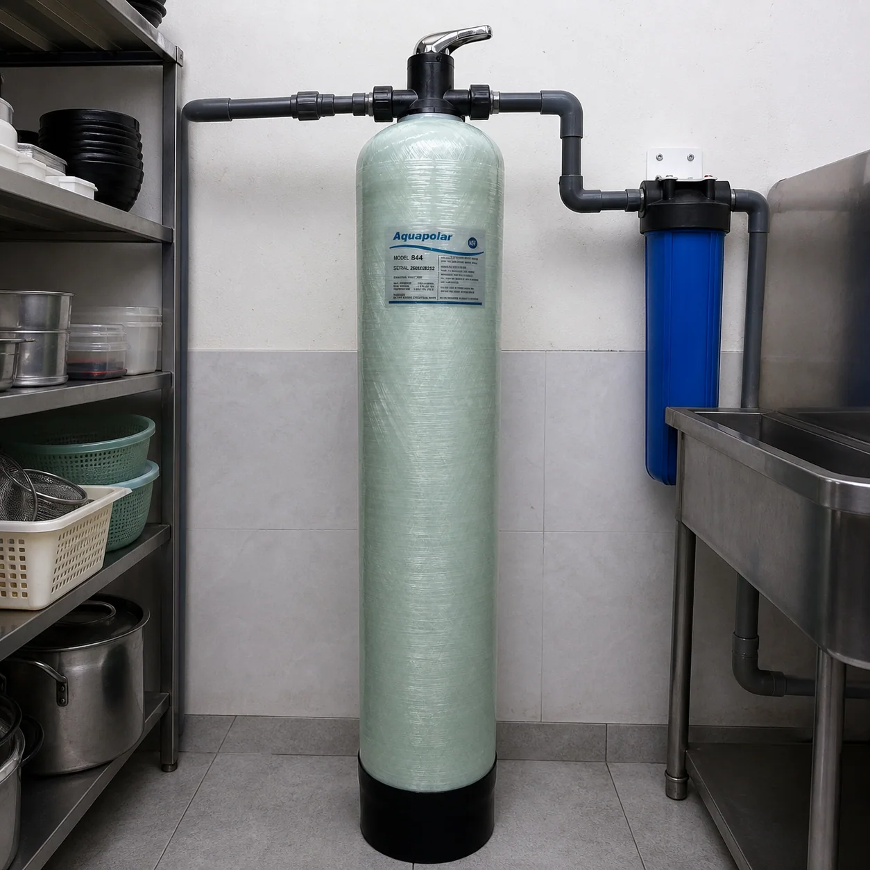 AQUAPOLAR FRP 844 dual-pipe installation scene 2