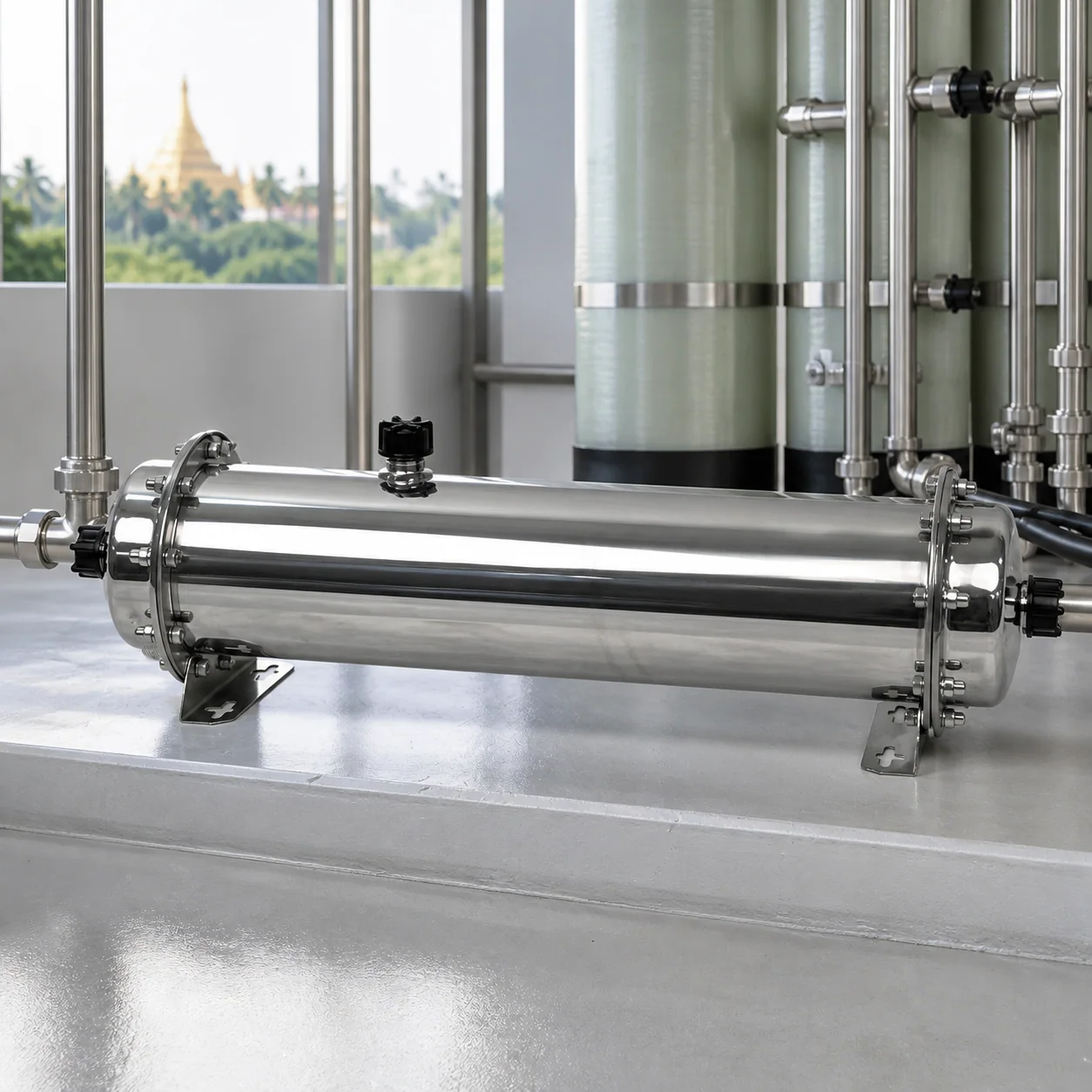Stainless steel membrane housing scene 2