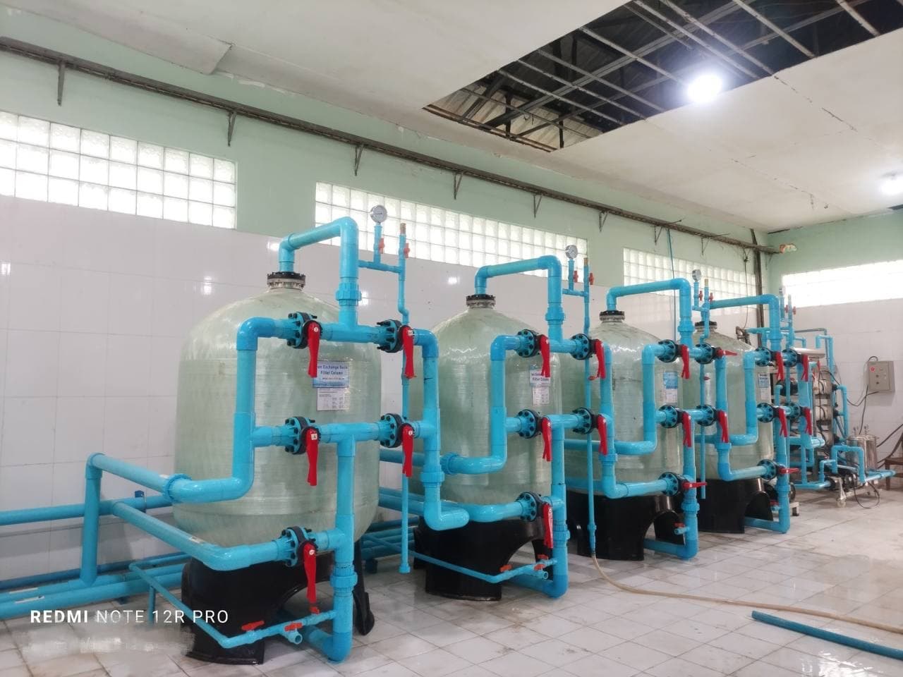 Indoor water treatment plant — Myanmar — site photo