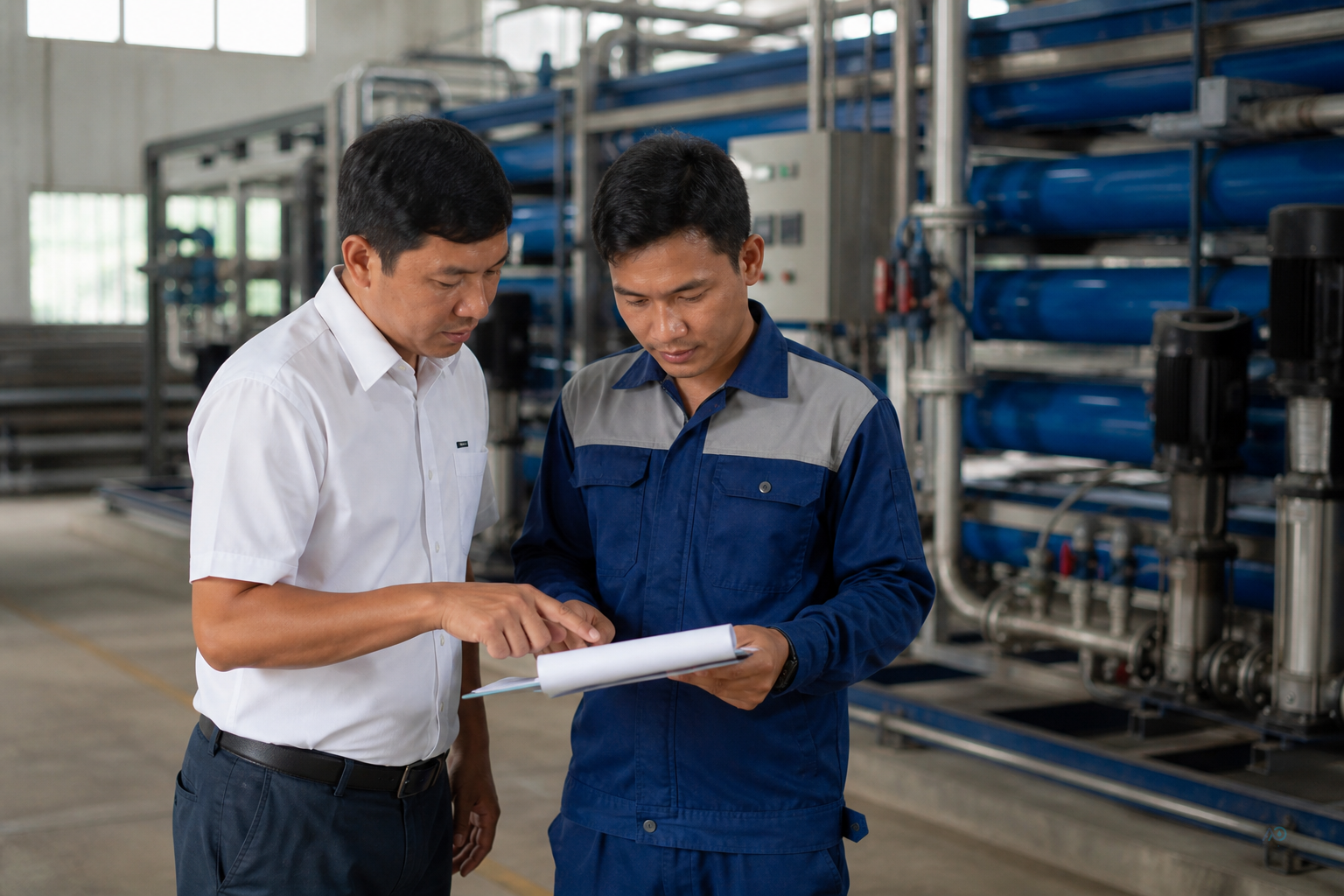Engineering discussion of RO plant loads and generator priorities at a Yangon factory