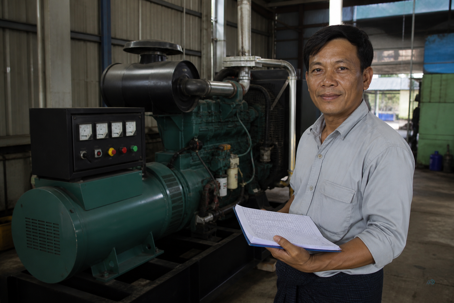 Plant owner ready with generator and process notes before equipment expansion