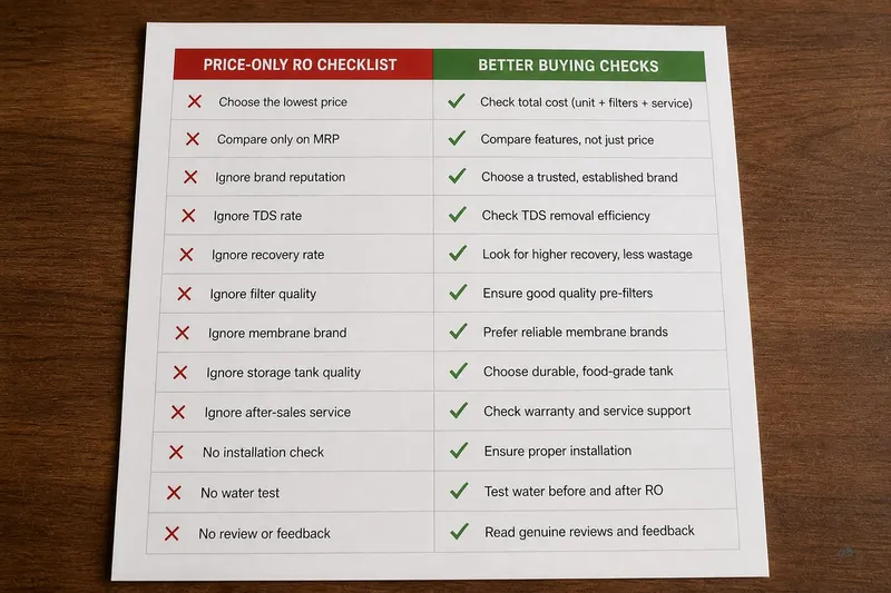 Honest RO quote checklist — peak hour, space and local support before price