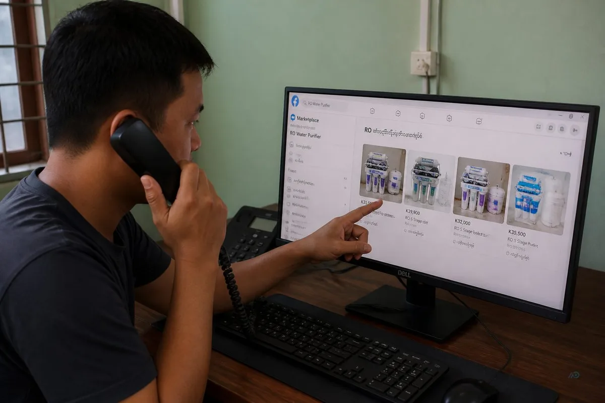 Yangon buyer comparing Facebook RO prices — why price-only shopping fails