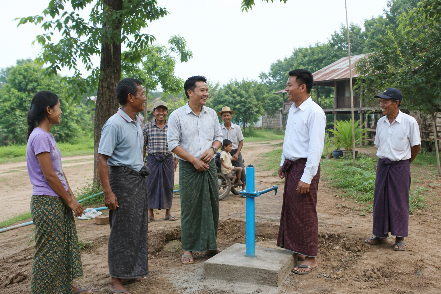 Drill day celebration in a delta township while no arsenic test slip exists yet