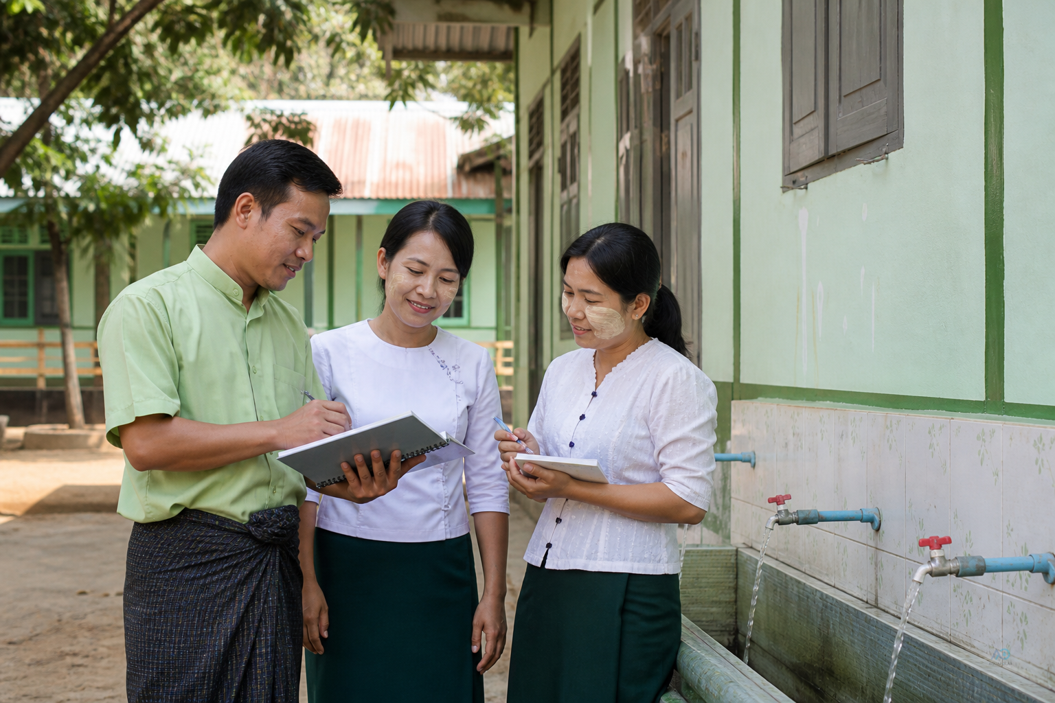 Mandalay school administrators confirming water brief at AQUAPOLAR Insein showroom