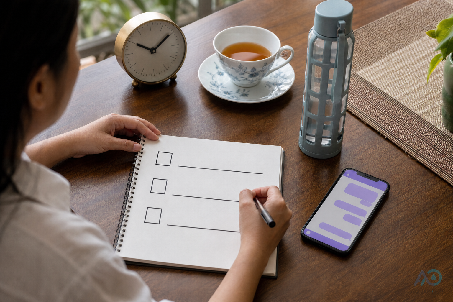 Homeowner preparing three water-demand questions before contacting AQUAPOLAR