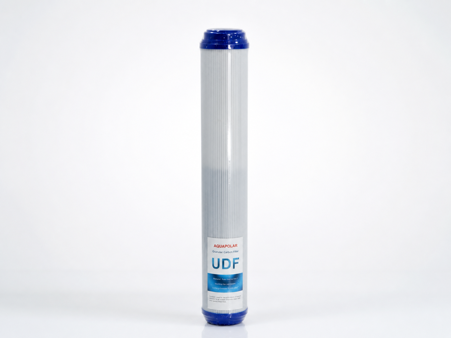 AQUAPOLAR UDF granular carbon filter — AI-beautified from the authentic product photo